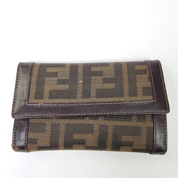 Vintage Y2k 2001 Fendi Zucca Tri-Fold Wallet - Picture 1 of 8